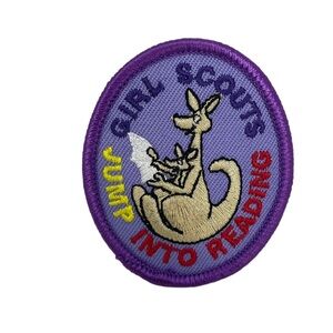 Rare Vintage Girl Scout Kangaroo Jump Into Reading Patch NWOT